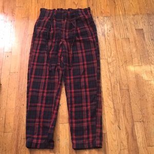 Free people plaid pants size 8